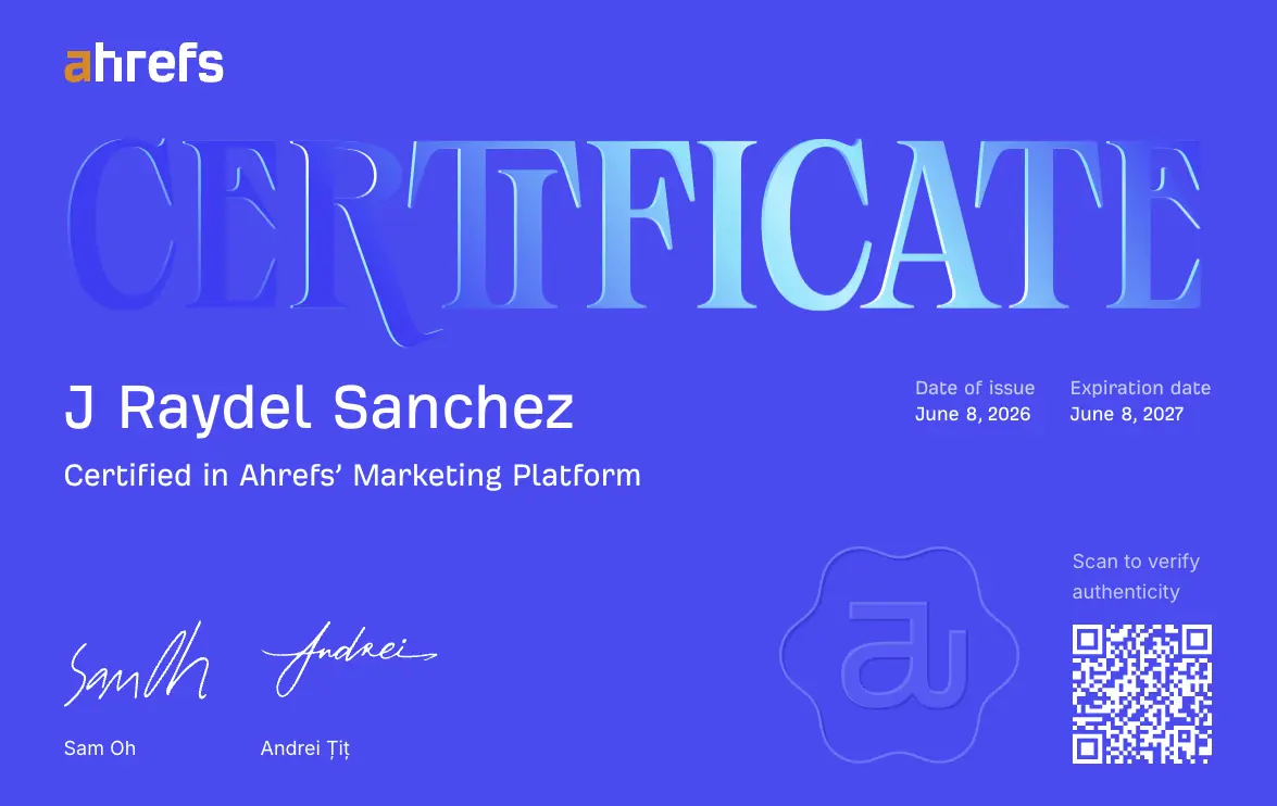 Ahrefs Certified Ahrefs Certified