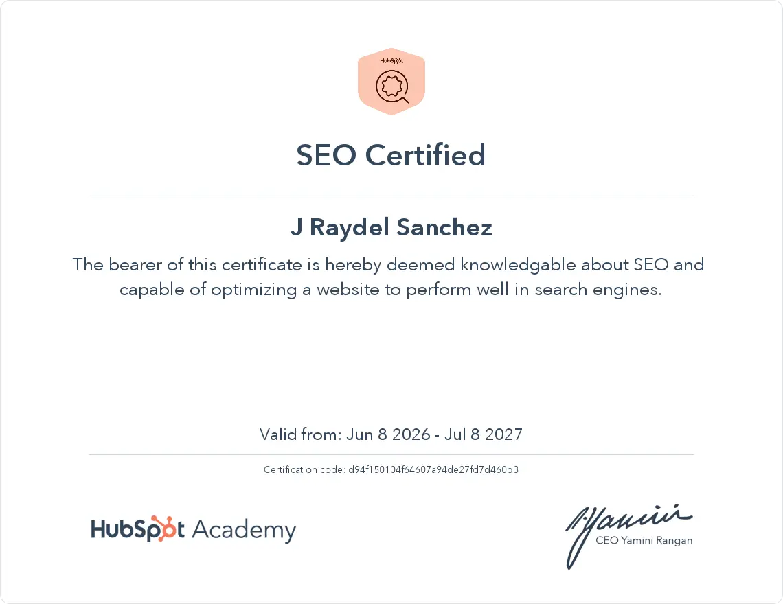 SEO Certified SEO Certified
