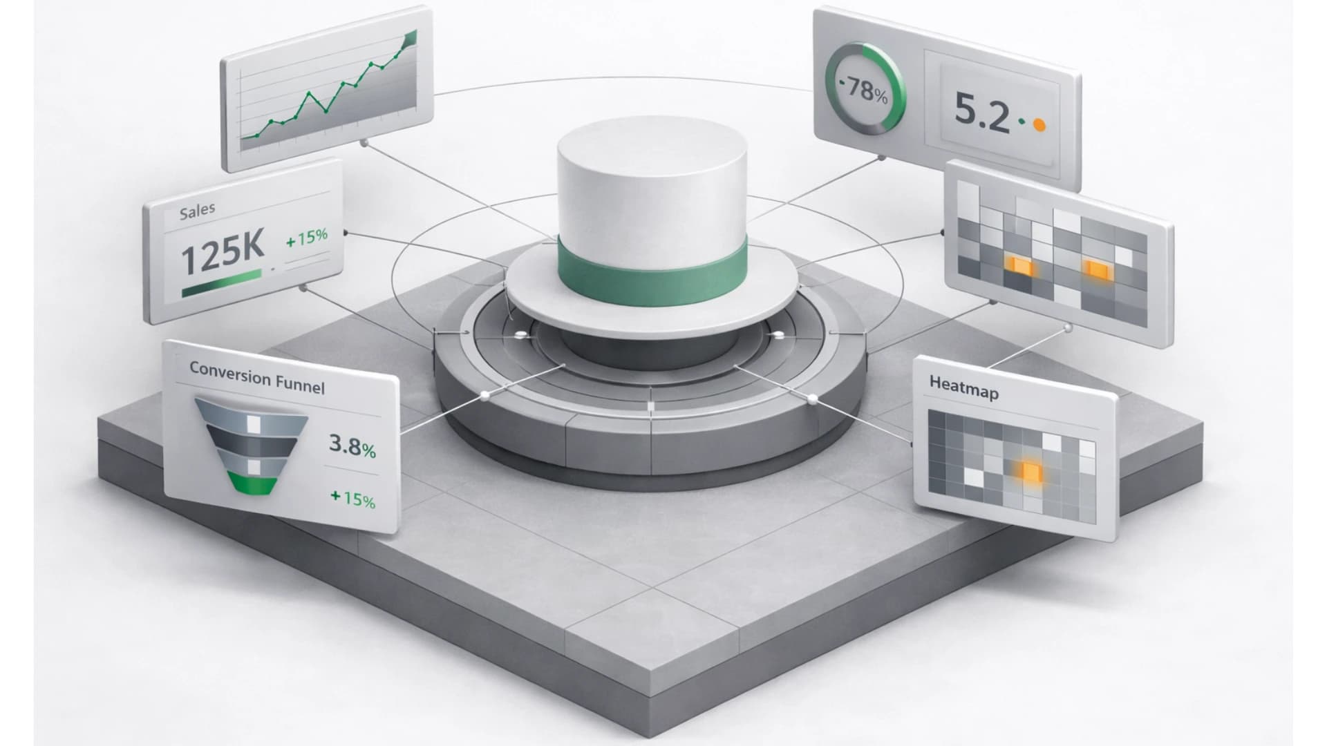 Data-Driven Excellence Data analytics dashboard showing marketing metrics and performance insights