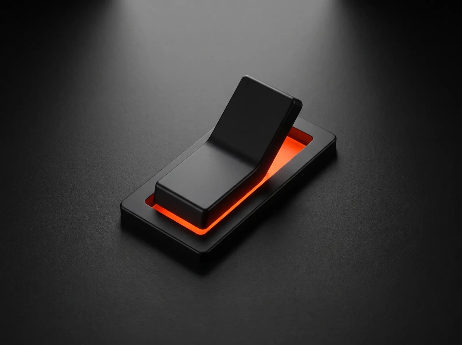 Transform your online presence A large black toggle switch flipped on, its channel glowing orange