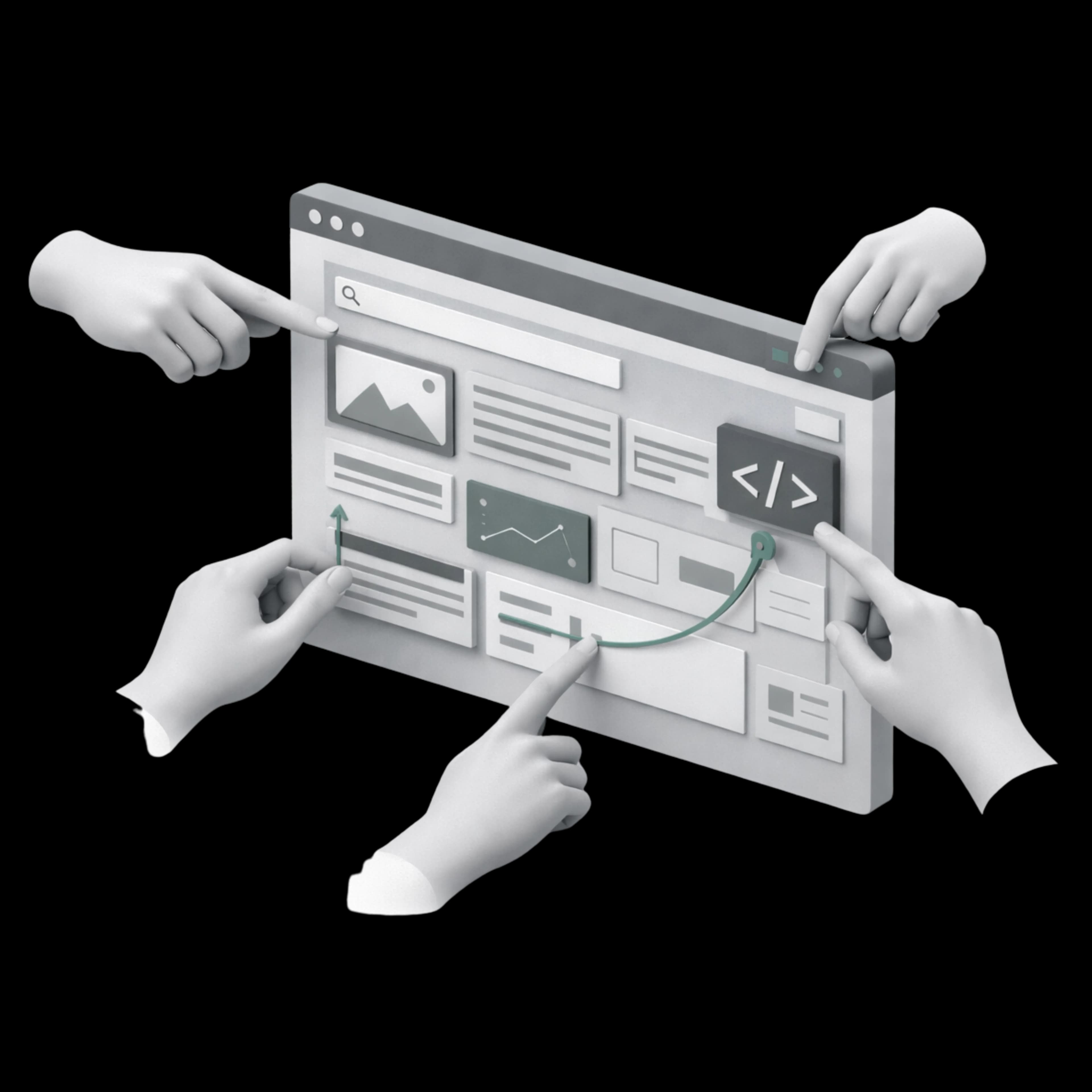 Soluciones de Diseño Web Personalizado Proceso de diseño web personalizado mostrando elementos de marca únicos e interfaz adaptada