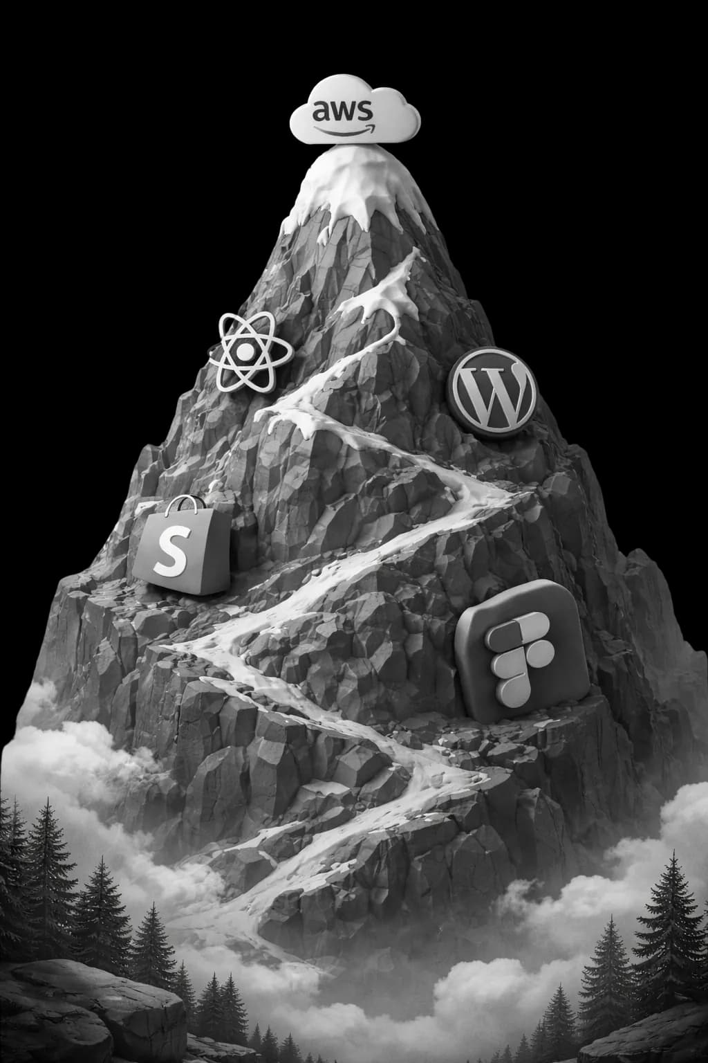 Stack Tecnológico de Desarrollo Web Stack tecnológico de desarrollo web moderno incluyendo React, Next.js, TypeScript, WordPress y servicios cloud